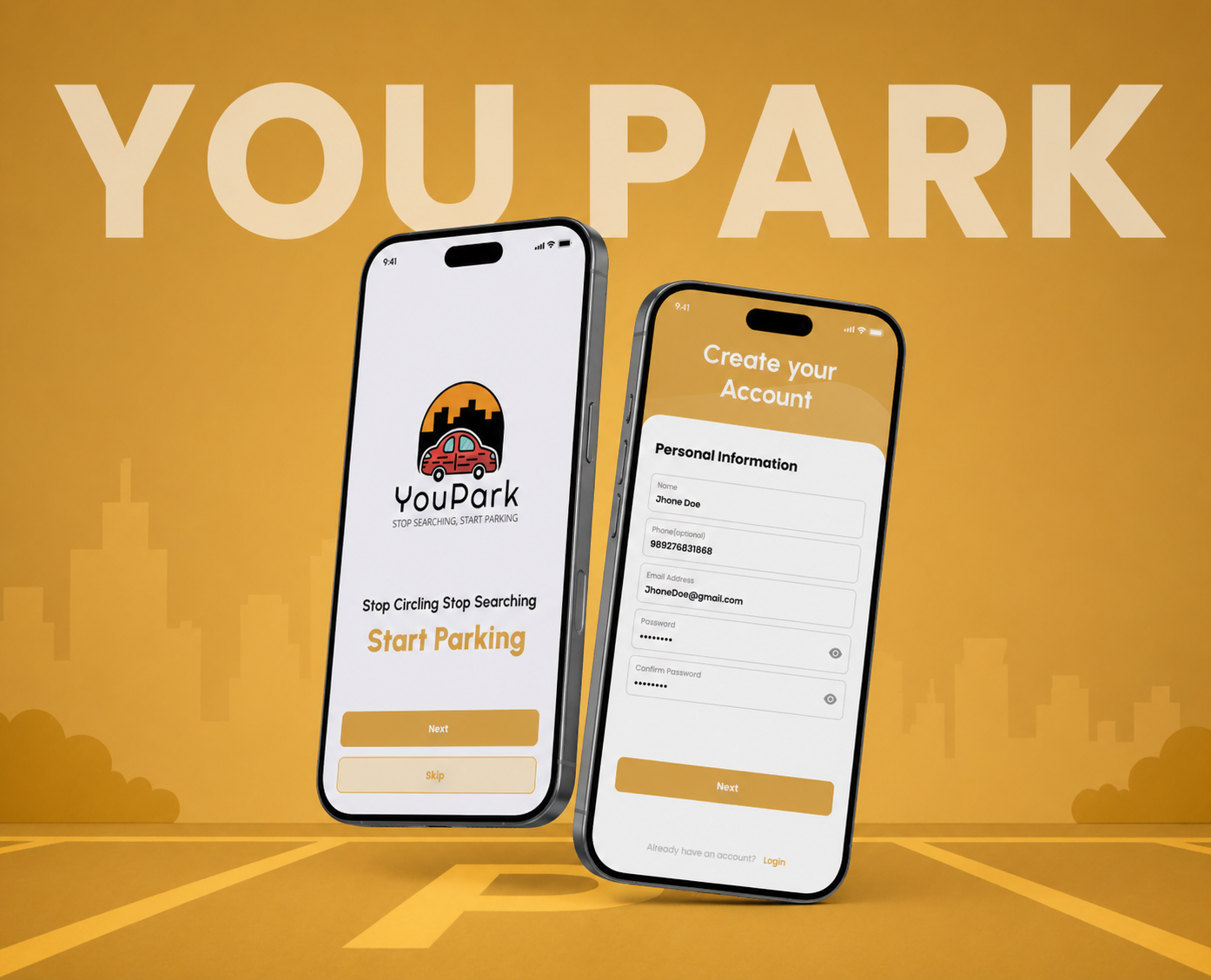 youPark case study main mockup